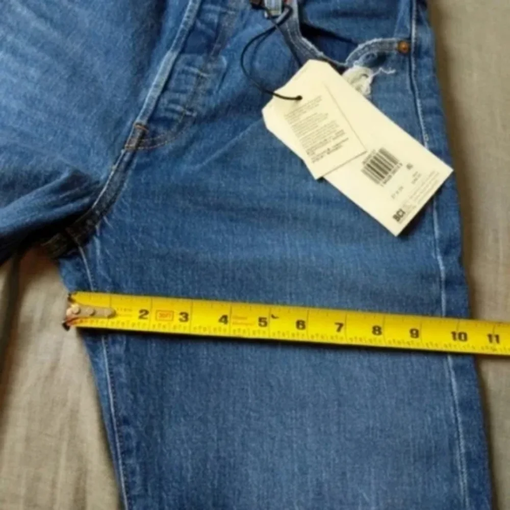 Levi's 501 Crop High Rise Denim Jeans Charleston Fun Straight Leg - Picture 5 of 10